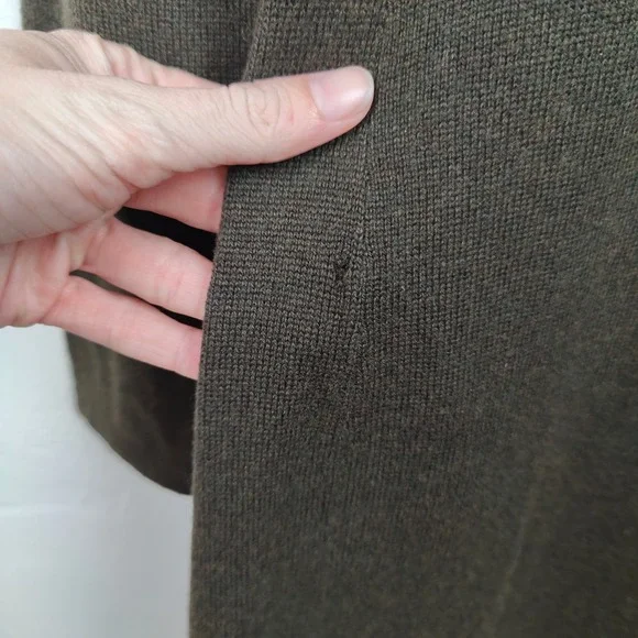 Ralph Lauren Black Label Cashmere Ruffle Duster Cardigan Womens Medium FLAWED - Picture 9 of 13